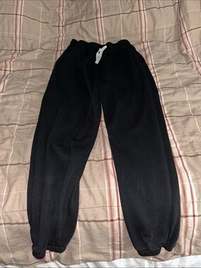 Black Drawstring Fleece Sweatpants